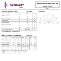 LED 3mm 砲弾型 Pure Bluish Green OptoSupply Deluxe Power 30000mcd 50mA OSG38A3131P 10個_画像5