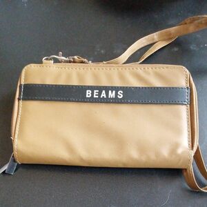 BEAMS ショルダー ウォレット ラウンドファスナー 長財布 札入れ