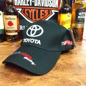 即決　新品　送料無料　TOYOTA　CAP　キャップ　レーシング　黒　サーキット　F1　トヨタ自動車　モーターサイクル　