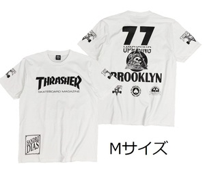 即決　新品　送料無料　スラッシャー　半袖Tシャツ　M　白　ストリート系　THRASHER　ロック　アウトドア　スケードボード　スケーター