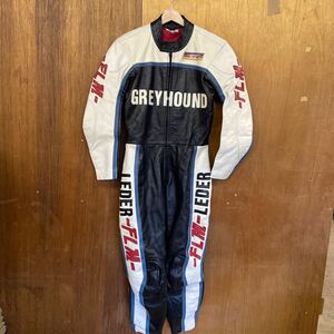 GREYHOUND FLM LEATHERS 革ツナギ レーシングスーツ L