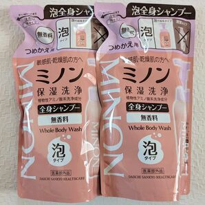 ミノン 全身シャンプー 泡タイプ 400mL 詰め替え 2個 