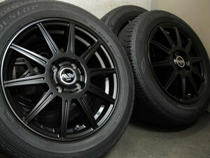 ■USED■CLIMATE ALIA(MAT BLACK) 15インチ ＆ DUNLOP 185/60R15 4本■フィット/シャトル■