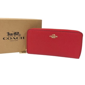 【IT51KOJ3C1A4】COACH コーチ 長財布 ラウンドファスナー ジップ ウォレット レッド 赤