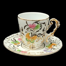 【ITAHC7H99KES】美品 Fine porcelain ファインポーセレン カップ＆ソーサー 蝶々モチーフ 金彩_画像1