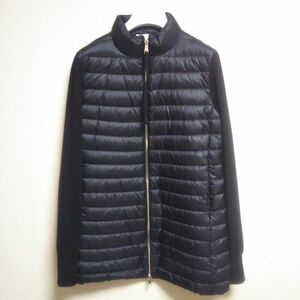 モンクレール Cardigan Tricot カーディガン ダウン ニット 切替 セミロング レディース 黒 S MONCLER