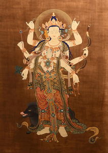 Art hand Auction Mandala Bouddhisme Tibétain Peinture Bouddhiste Format A4 : 297 x 210 mm Marishiten, ouvrages d'art, peinture, autres