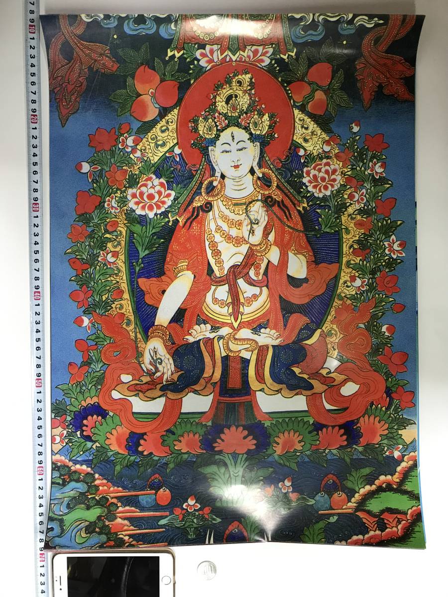 البوذية التبتية ماندالا اللوحة البوذية ملصق كبير 572 × 420 مم 10338, عمل فني, تلوين, آحرون