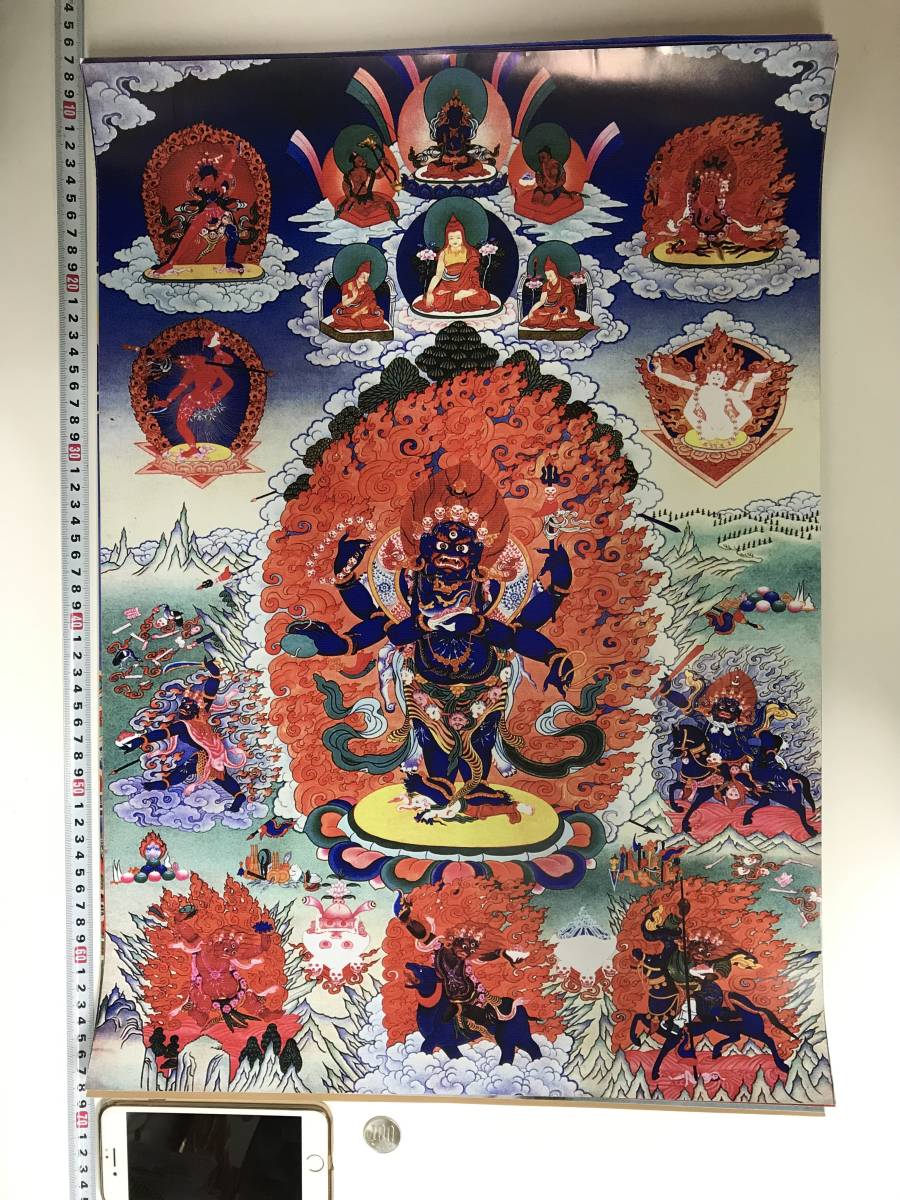 البوذية التبتية ماندالا البوذية اللوحة ملصق كبير 572 × 420 مم 10388 بكسل, عمل فني, تلوين, آحرون