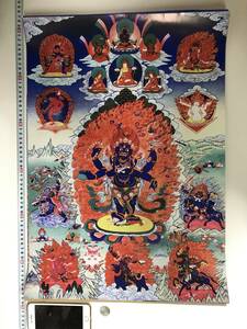チベット仏教 曼荼羅　仏画　大判ポスター 572×420mm 10388p