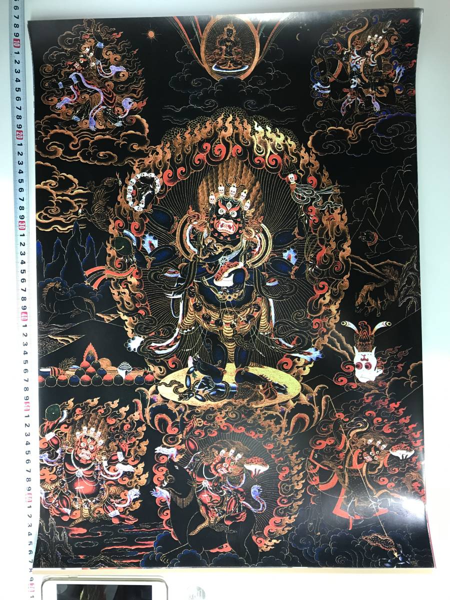 البوذية التبتية ماندالا اللوحة البوذية ملصق كبير 572 × 420 مم 10395, عمل فني, تلوين, آحرون
