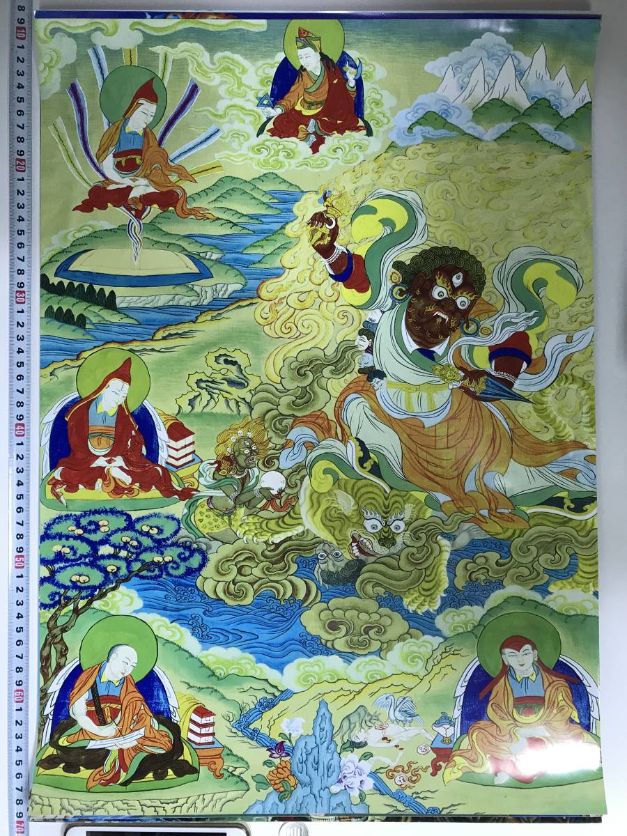 チベット仏教 曼荼羅 仏画 大判ポスター 572×420mm 10450, 美術品, 絵画, その他