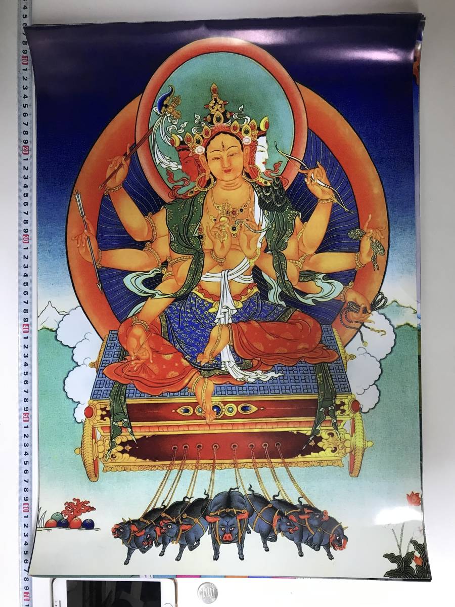 チベット仏教 曼荼羅 仏画 大判ポスター 572×420mm 10593, 美術品, 絵画, その他