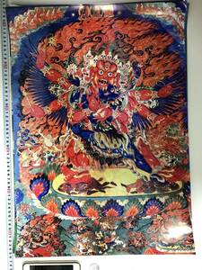 チベット仏教 曼荼羅　仏画　大判ポスター 572×420mm 10527