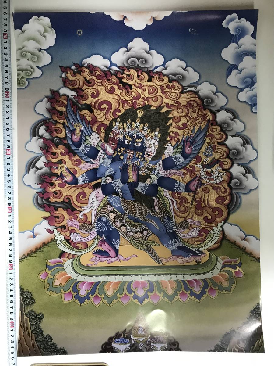チベット仏教 曼荼羅 仏画 大判ポスター 572×420mm 10530, 美術品, 絵画, その他