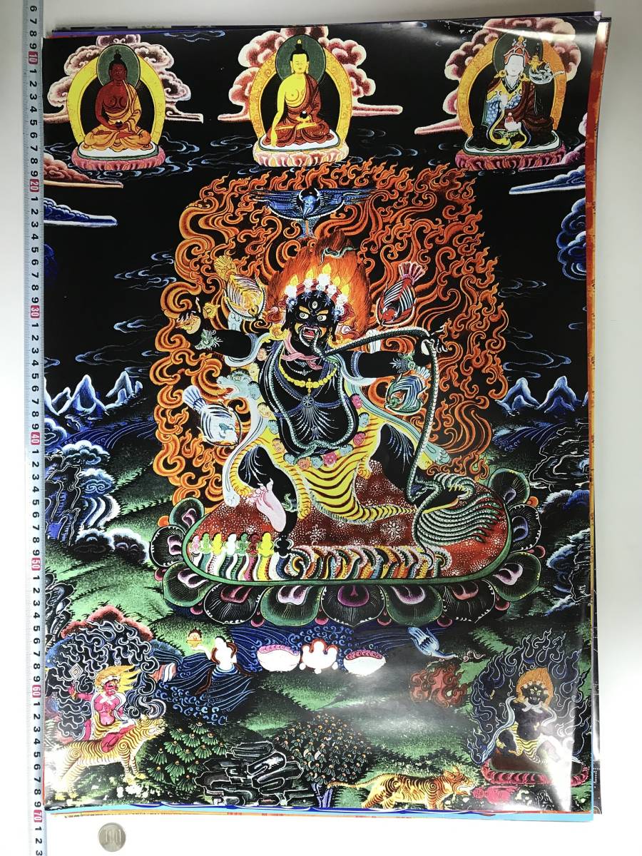 チベット仏教 曼荼羅 仏画 大判ポスター 593×417mm A2サイズ 10483, 美術品, 絵画, その他