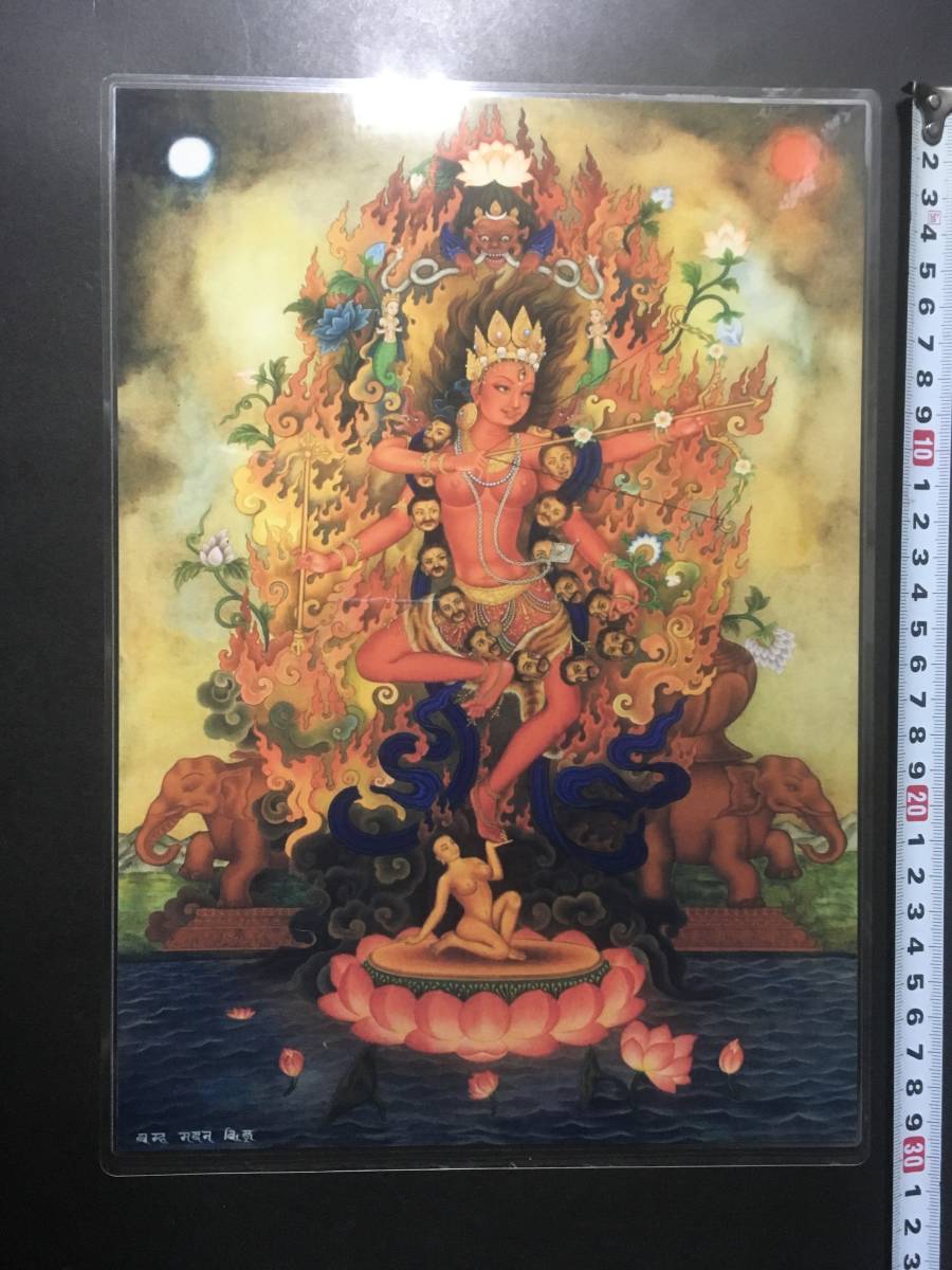 티베트 불교 만다라 불화 A4 사이즈 : 297 x 210mm 스카이캐리어, 삽화, 그림, 다른 사람