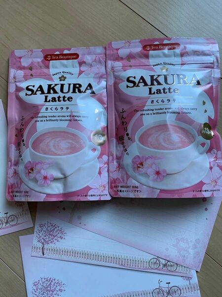 SAKURA LATTE サクララテ(インスタントさくらラテ）2袋&おまけ