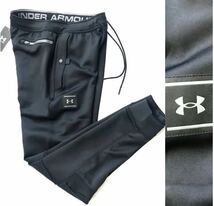 ◆H254 新品【メンズXL(O)】黒ブラック アンダーアーマーフリースUNDERARMOUR ゴルフにオススメ テーパード ジョガーパンツ_画像1