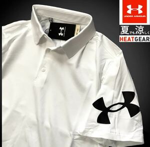 ▼S191 新品【メンズXXL】白 アンダーアーマー（UNDERARMOUR）速乾 ストレッチ 軽量 ドライ 高機能 ゴルフウェア プレーオフ ポロシャツ(0)