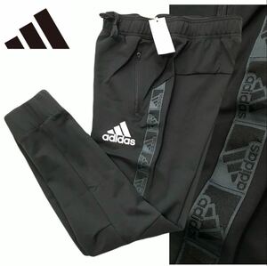 □z022新品【メンズL】黒 ゴルフにオススメ アディダス adidas AEROREADY デザインド トゥ ムーブ スポーツモーション ロゴ パンツ