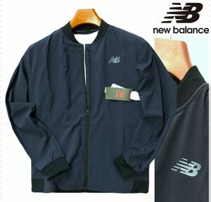 新品【日本Mサイズ】ネイビー 春夏 ニューバランス ゴルフに最適 ジャケット オールシーズンNew Balance GOLF ボンバージャケット ma-1