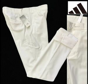 △K076裾上げ可 新品【ウエスト85】白アディダス ゴルフ adidas Golf ゴルフウエア メンズ カーゴパンツ スリーストライプ 定価11500円