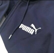 ◎037新品【メンズXL】紺白 プーマ スウェット ゴルフにオススメ パーカー アップ ジャージ 裏起毛 PUMA POWER キャット スポーツウェア_画像4