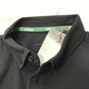 新品 【メンズXL(O)】黒 アディダスゴルフ ボタンダウン ポロシャツ 長袖 adidas GOLF ゴルフウェア ブラックの画像5