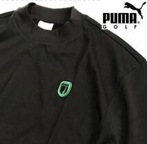 ◎097新品【メンズXXL(xo)】黒 プーマ PUMA ゴルフにオススメ コットン 軽量 半袖 Tシャツ モックネック 【コットン100%】 着心地抜群_画像1