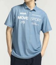 新品【メンズL】青 ゴルフ DESCENTE MOVE SPORT デサントムーヴスポーツ SUNSCREEN COOL 吸汗速乾 ポロシャツ高品質 さらさら_画像2