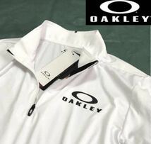 ◆H103 新品 正規品【日本XL(O)サイズ】白ホワイト オークリー（OAKLEY）Enhance 半袖 ゴルフ モックネック ハーフジップ ポロ　重ね着_画像2