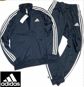 □z050新品【メンズ XO】 紺ネイビー adidas アディダス 上下セット ジャージ パンツ セットアップ スリーストライプス オールシーズン