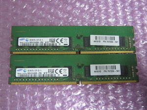 R177★SAMSUNG DDR4 PC4-2133P-EE0-10 8GB×2　計16GB 動作品