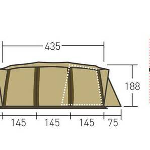 新品 未使用 未開封 ogawa (オガワ) キャンプ アウトドア トンネル型テント アポロン [5人用] 2788 サンドベージュ×ダークブラウンの画像5