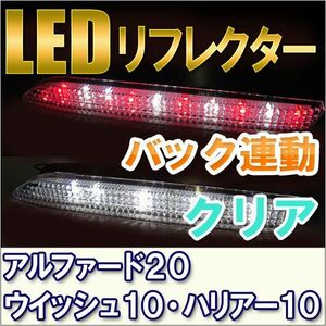 LEDリフレクター クリア/20系 アルファード (S) ヴェルファイア (Z) ウイッシュ10系/ハリアー10系/互換品