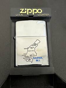 １円　未使用　ZIPPO　ジッポライター　シルバーカラー　サイパン　シール跡有