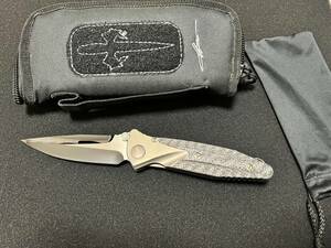 Marfione　custom Socom Bravo スピアポイント　CPM154 ブラックミラー　　チタンハンドル　カーボン　マイクロテック　Microtech