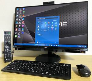 【4K液晶】NEC LAVIE Desk All-in-one PC-DA970GAB/新SSD 1TB/Corei7-7500U/16GB/Win11 Pro/4チューナー/3波TV/Office/Blu-ray/ Webカメラ