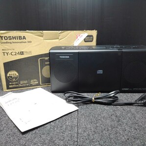 K2035 A ◆通電確認済◆ 東芝 TOSHIBA CDラジオ TY-C24 2016年製 ブラック 現状渡し ◆ジャンク◆の画像1