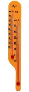 ゆうパケ可 シンワ 地温計 O-4 地温気温用 イエロー 72636 サイズ245x35x7mm 。