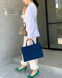 本物リニューアル版　未使用　BIBI bag. “MIDDLE” Navy ネイビー　完売　トートバッグ　日本製　キルティング