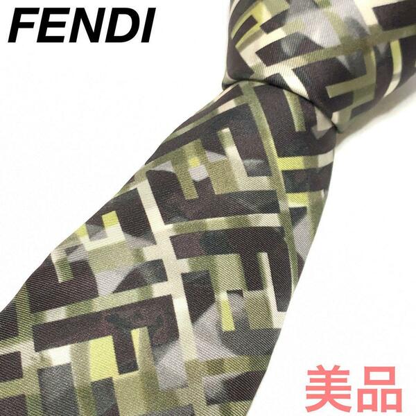 ☆美品☆FENDI ズッカ柄 F デカロゴ ネクタイ 02105s77