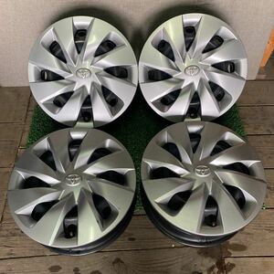 トヨタ TOYOTA鉄ホイール アクアホイール 14インチ 14×5J OFF;+40 PCD;100-4H ハブ径;約54mm ホイールカバー少し傷あり 4本 