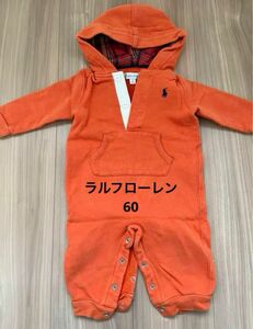 【ラルフローレン】裏起毛カバーオール60 ロンパース ベビー つなぎ ベビー服