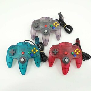 1円【一般中古】Nintendo 任天堂/ニンテンドウ64 コントローラー 3個セット/クリアパープル他/NUS-005/77