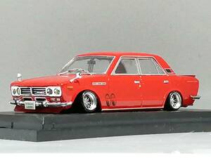 1/43 ノレブ Nissan Laurel (1968）改 アルミ 深リム ローダウン 改造 ローレル F/Rスポ Mooneyes デカール カスタム 国産名車 アシェット