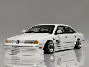 1/43 ノレブ Nissan Infiniti Q45 (1989）改 アルミ 深リム ローダウン 改造 インフィニティ Fスポイラー デカール カスタム 国産名車 