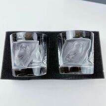 ☆美品☆LALIQUE ラリック ユロット ショットグラス ペア サケグラス フクロウ 元箱付き☆_画像2