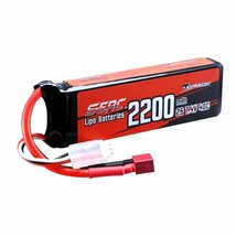 新品◆ SUNPADOW 2200mAh 2セル 7.4V 40C-80C リポ バッテリー T型 (型番EC0008)_画像1